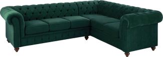 Home affaire Chesterfield-Sofa Duc Ecksofa L-Form, hochwertige Knopfheftung im Rücken, Samtoptik mit changierender Optik