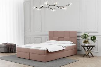 Boxspringbett Schlafzimmerbett JOLIE 160x220cm in Stoff Matt Velvet Rose