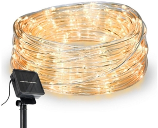 COZY HOME LED-Lichterkette Schlauch LED Stecker & Solar -, 200 LED I 8 Modi & Timer I 12m I Lichtschlauch I Outdoor