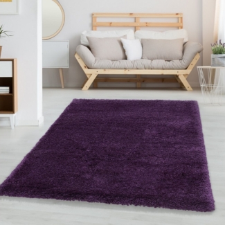 Carpettex Hochflor-Teppich Unicolor - Einfarbig, Rechteckig, Höhe: 30 mm, Teppich Wohnzimmer Einfarbig Shaggy verschidene farben und größen