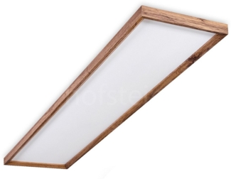 hofstein Deckenleuchte dimmbare Deckenlampe aus Metall/MDF/Kunststoff, Schwarz/Holzoptik/Weiß, LED fest integriert, 2700-6500 Kelvin, 36 Watt, 350-4300 Lumen, dimmbar/ änderbar über Fernbedienung