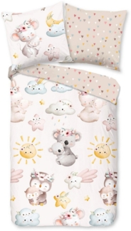 good morning Babybettwäsche Hugss, Renforcé, 2 teilig, Baumwolle, Renforcé, 2 Teilig, Wendeoptik, Kind, Baby, Mädchen, Tiere
