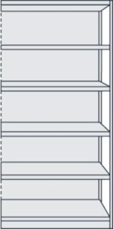 Kerkmann Büroregal Progress 500 Anbauregal BxTxH 96 x 30 x 190 cm 6 Böden m