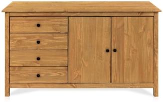 Moebel-Eins Kommode, TOBINO Sideboard, Material Massivholz, Kiefer gewachst