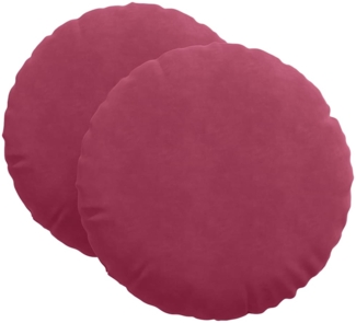 vidaXL Sitzkissen 2 Stück Weinrot Ø 60 x 21 cm Samt 42014216