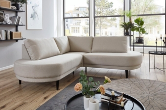 ATLANTIC home collection Ecksofa Ronny L-Form, mit Wellenunterfederung, organische Formsprache, organisches Sofa