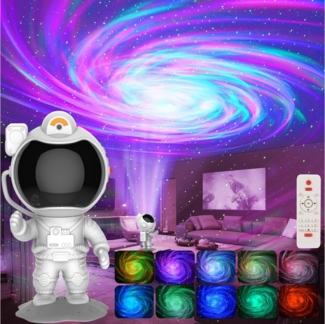 Sunicol LED-Sternenhimmel Astronaut Sternenhimmel Projektor, mit Fernbedienung und Timer, Weltraum Aurora Wirbelprojektor mit Bluetooth-Lautsprecher