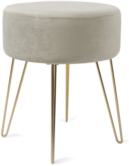 Zedelmaier Sitzhocker Runder Sitzhocker Samt Schminktisch Fußhocker Ottoman Metallbeinen (HS-ZD12C)