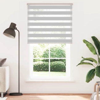 vidaXL Zebrarollo Hellgrau 125x230 cm Stoffbreite 120,9 cm Polyester 4014500
