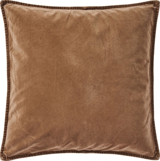Ib Laursen - Kissenbezug Camel Braun 52x52cm Samt Velour 6230-94 Kissenhülle