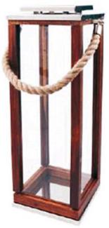 Casa Padrino Luxus Laterne Silber / Braun 23 x 23 x H. 61 cm - Hotel & Restaurant Kerzenleuchter