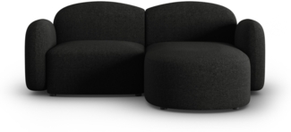 Micadoni Ecksofa Blair 3-Sitzer Rechts Chenille Schwarz Melange