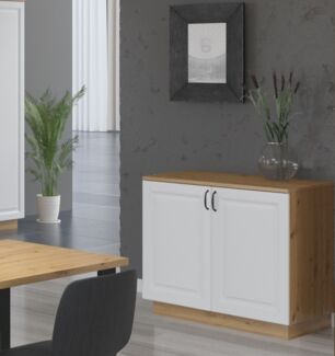 Kommode Stilo 100cm Landhaus Weiß Eiche Artisan