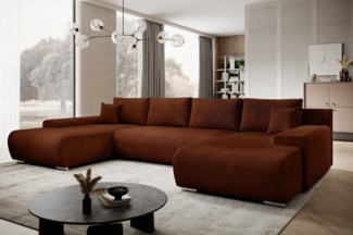 PROMETO Möbel Ecksofa Credo Ecksofa U-Form, mit Schlaffunktion und Bettkasten, U-Form Couch