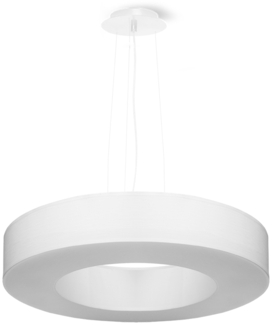 Pendelleuchte, Weiß, Stoff, Glas, Stahl, H 110 cm