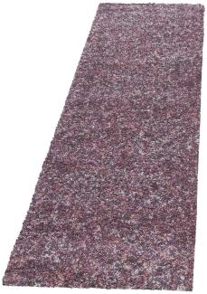 Hochflor Teppich Enrico Läufer - 80x250 cm - Pink