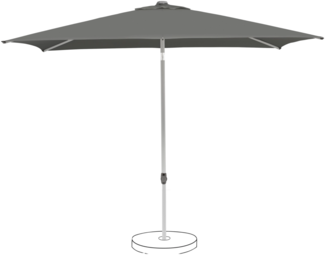 Suncomfort by Glatz Sonnenschirm / Mittelmastschirm "Pop Up 250 x 200", stone grey, 250 x 200 cm