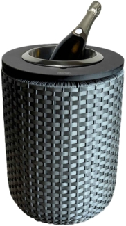 COOTAB Cooler Table LONDON Beistelltisch mit Edelstahl-Kühler - Anthrazit/Schwarz