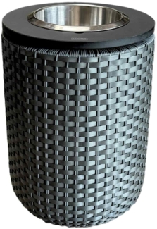 COOTAB Cooler Table LONDON Beistelltisch mit Edelstahl-Kühler - Anthrazit/Schwarz