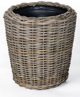 Van der Leeden Blumentopf Blumenkorb Pflanzkorb Topf Rattan Weide Sylter Korb Drypot (1 St), 50x52 cm, Rattan, 40 L, Naturprodukt, incl. Kunststoffeimer