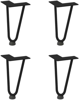 vidaXL Haarnadelbeine für Couchtisch 4 Stk. Schwarz 20 cm Massivstahl 4012412