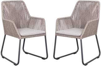 2er Set deVries Diningsessel Adora - PE twisted white coral