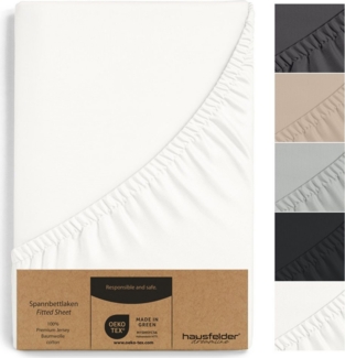 Hausfelder Spannbettlaken Topper Bettlaken 90x200 bis 100x200 cm, bis 15 cm Matratzenhöhe, Weiß, Jersey-Baumwolle, Gummizug: rundum, (1 Stück), verschiedene Farben und Größen