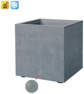 XL Pflanzkasten Pflanzkübel Millennium 40 L in Grau mit Tolle Naturstein Optik, Maße: 39 x 39 x 39 cm
