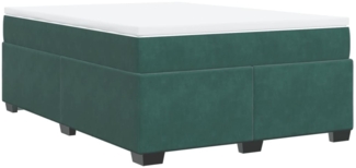 vidaXL Boxspringbett mit Matratze Dunkelgrün 140x190 cm Samt 3285284