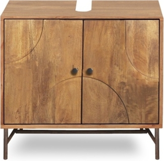 Waschbeckenunterschrank 60x60 cm 'Swing' Mango & Metall schwarz