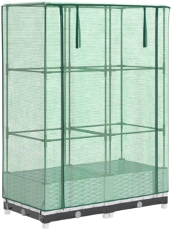 vidaXL Hochbeet mit Gewächshaus-Aufsatz Rattan-Optik 80x40x123 cm 4015838