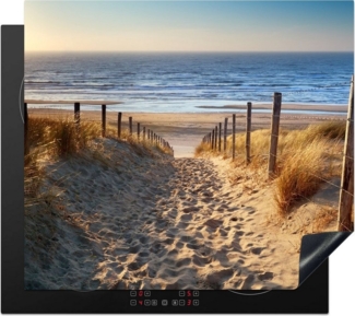 MuchoWow Herd-Abdeckplatte Strand - Meer - Niederlande - Dünen - Sonne, Vinyl, (1 tlg), Ceranfeldabdeckung Küche, Herdabdeckplatte Einteilig, 60x52 cm