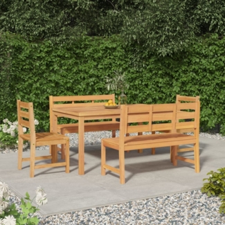 vidaXL 5-tlg. Garten-Essgruppe Massivholz Teak 3157198