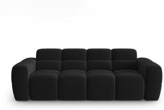 Micadoni Sofa Lisa 3-Sitzer Samtstoff Schwarz