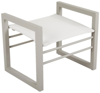 Gartenhocker Vevi aus Aluminium, Beige, 56x45x48 cm