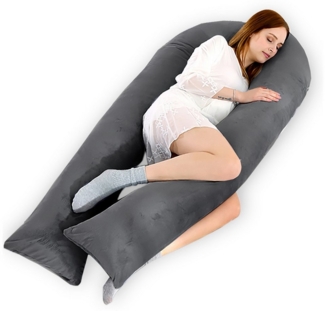 CALIYO Seitenschläferkissen Stillkissen, U-förmiges Schwangerschaftskissen zum Schlafen, Seitenkissen, Seitenschläferkissen ergonomisch geformt