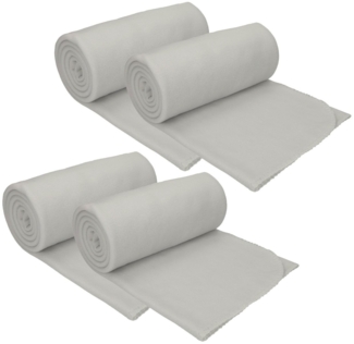 Wohndecke 4 Stück Fleecedecken Kuscheldecken Größe 130x170 cm Farbe Silber, Betz
