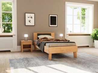 Home affaire Massivholzbett Chavot IV inkl. gepolstertem Kopfteil, wahlweise in Kernbuche oder Wildeiche erhältlich