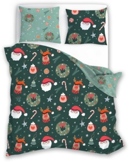 texpot Bettwäsche Weihnachten Winter Wendebettwäsche Garnitur, Baumwolle, 2 teilig