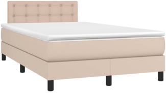 vidaXL Boxspringbett Matratze Cappuccino-Braun 120x190 cm Kunstleder 3269824