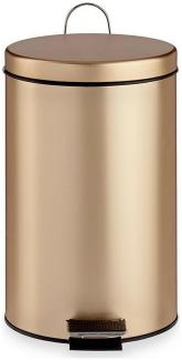 Papierkorb mit Pedal Gold Metall Kunststoff 7 L (20,5 x 30,5 x 26 cm)