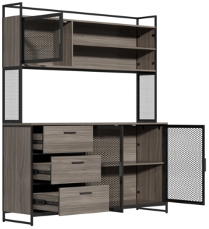 FUFU&GAGA Küchenbuffet Buffetschrank mit Arbeitsplatte und 3 Schubladen