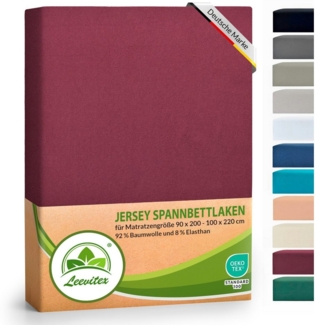 leevitex® Spannbettlaken Luxus Elasthan Jersey Spannbettlaken, Gummizug: Rundum-Gummizug