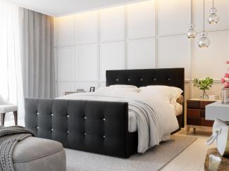 Boxspringbett MAURO 180x200 cm Schwarz inkl. Bettkasten