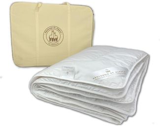 Alpaka Bettdecke Ganzjahresdecke, Premium Line, 100% Baby Alpaka Füllung (1085g), Bezugsstoff: 200er Baumwollbatist, Temperaturregulierend, 155x200cm, Ideal für das ganze Jahr von Abolengo de Alpaca
