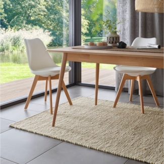 TaCa Home Wollteppich, rechteckig, Höhe: 10 mm, reine Schurwolle Wohnzimmer Schlafzimmer 200x290cm