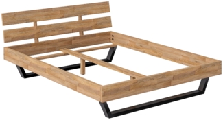 skølm 'Alver' Bett 160x200 cm, natur geölt, mit Bettkopf mit 2 Streben
