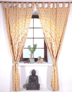 Guru-Shop Vorhang Boho Vorhänge, Gardine (1 Paar) mit Schlaufen,..