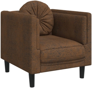 vidaXL Sessel mit Kissen Braun Kunstleder Wildleder-Optik 372631