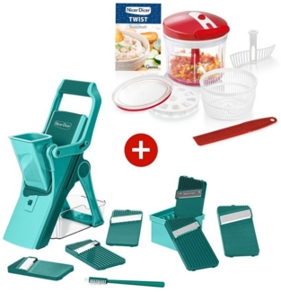 Genius Gemüsehobel Nicer Dicer Mando inklusive Twist Gemüseschneider 21 tlg, (21-tlg, Kombi-Set), Extra-scharfen Edelstahl-Klingen in G-Nox-Qualität